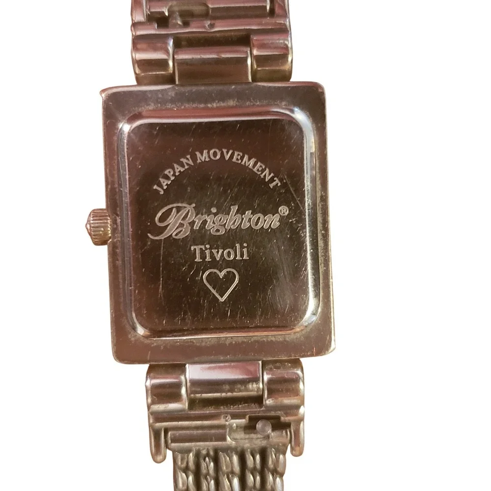 Brighton Tivoli Silver Tone Ladies Watch with Chain Accent and‎ Heart Charm
